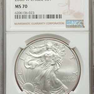 2008-W Burnished American Silver Eagle MS70 NGC