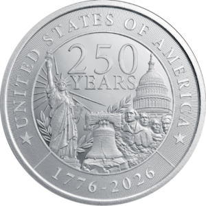 1 OZ SILVER ROUND 250TH ANNIVERSARY