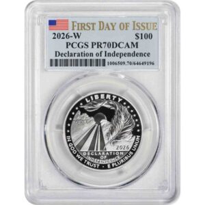 2026-W $100 American Platinum Eagle Proof 70 PCGS - First Day Of Issue