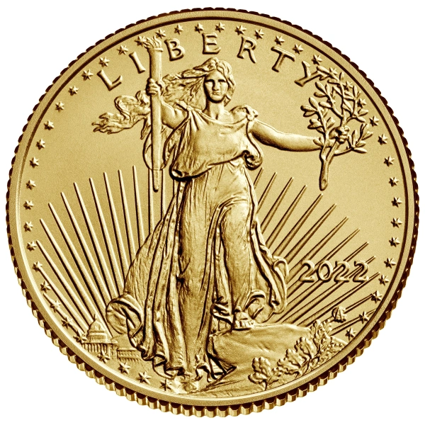 1/10 oz American Gold Eagle $5 Coin BU (Backdates) - Image 2