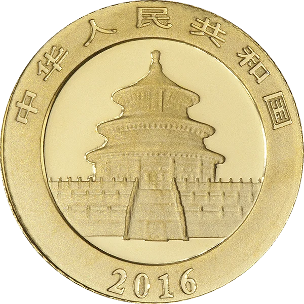 Chinese Gold Panda 1 gram - No Plastic