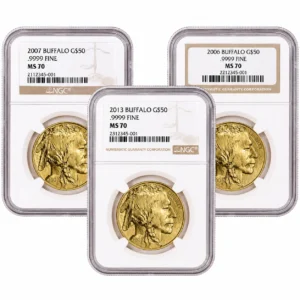 1 oz American Gold Buffalo NGC MS70 Backdates