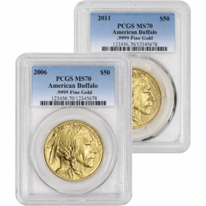 1 oz American Gold Buffalo PCGS MS70 Backdates