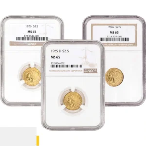 $2.50 Indian Head Gold Quarter Eagle NGC MS65 (Random Year)