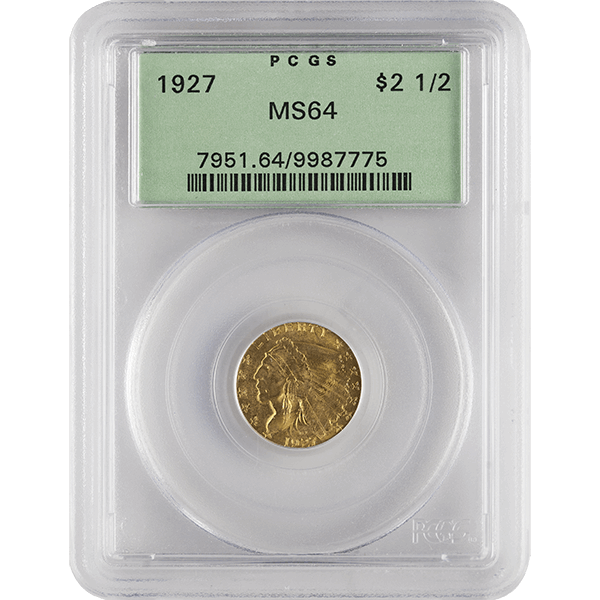 $2.50 Indian Head Gold Quarter Eagle PCGS MS64 (Random Year)