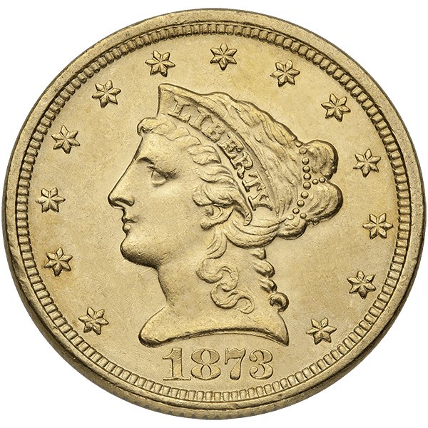 $2.50 Liberty Head Gold Quarter Eagle AU (Random Year)