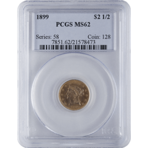 $2.50 Liberty Head Gold Quarter Eagle PCGS MS62 (Random Year)