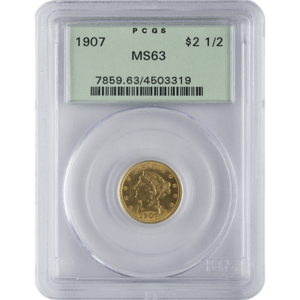 $2.50 Liberty Head Gold Quarter Eagle PCGS MS63 (Random Year)